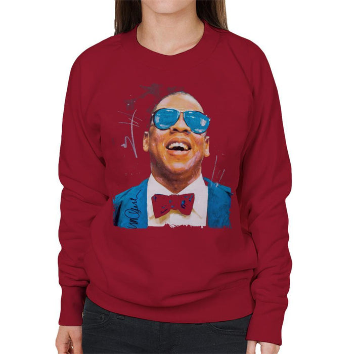 Sidney Maurer Original Portrait Of Jay Z Blue Tux Womens Sweatshirt - Womens Sweatshirt