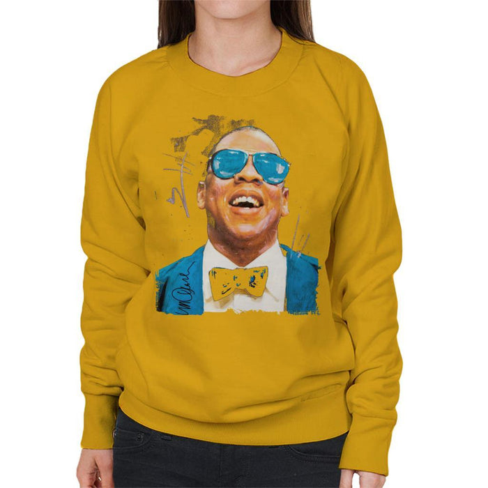 Sidney Maurer Original Portrait Of Jay Z Blue Tux Womens Sweatshirt - Womens Sweatshirt