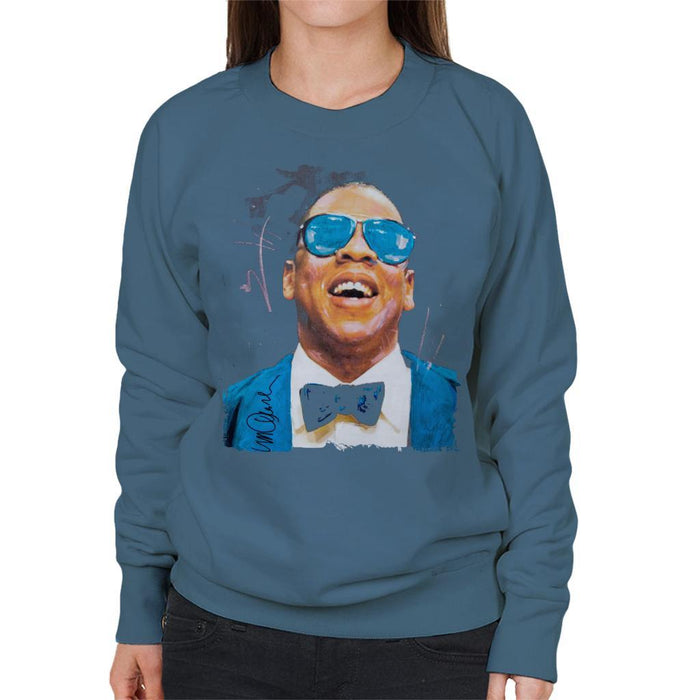 Sidney Maurer Original Portrait Of Jay Z Blue Tux Womens Sweatshirt - Womens Sweatshirt