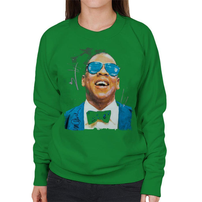 Sidney Maurer Original Portrait Of Jay Z Blue Tux Womens Sweatshirt - Womens Sweatshirt