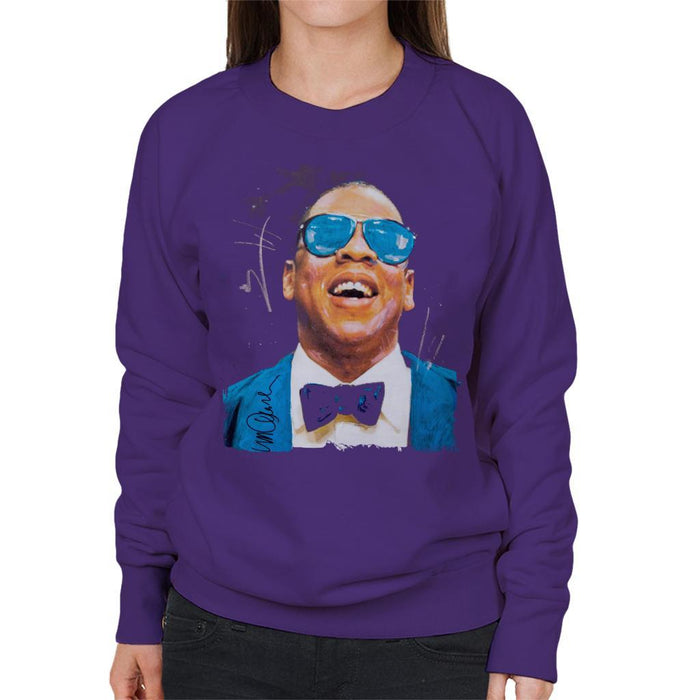 Sidney Maurer Original Portrait Of Jay Z Blue Tux Womens Sweatshirt - Womens Sweatshirt