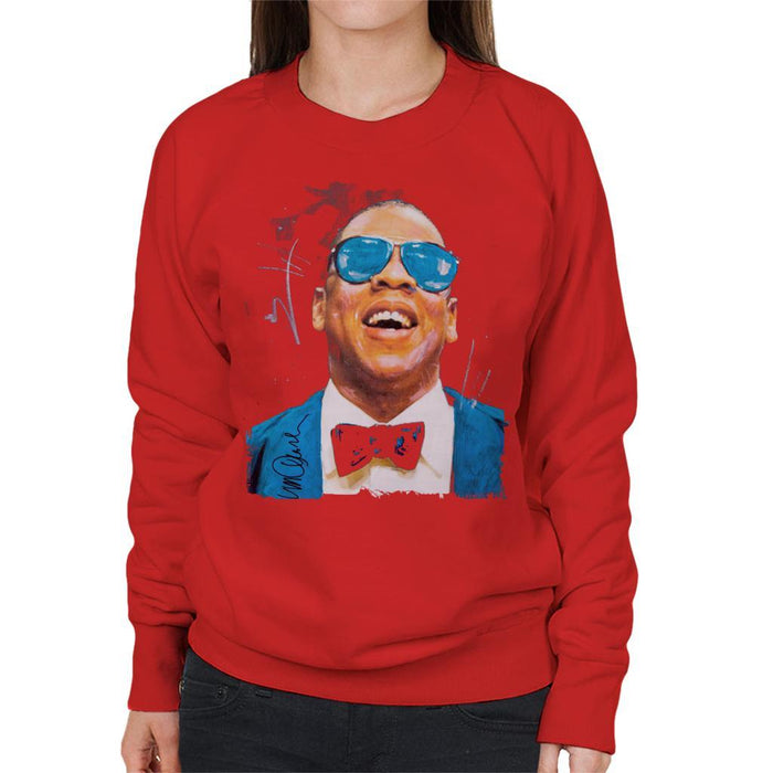 Sidney Maurer Original Portrait Of Jay Z Blue Tux Womens Sweatshirt - Womens Sweatshirt