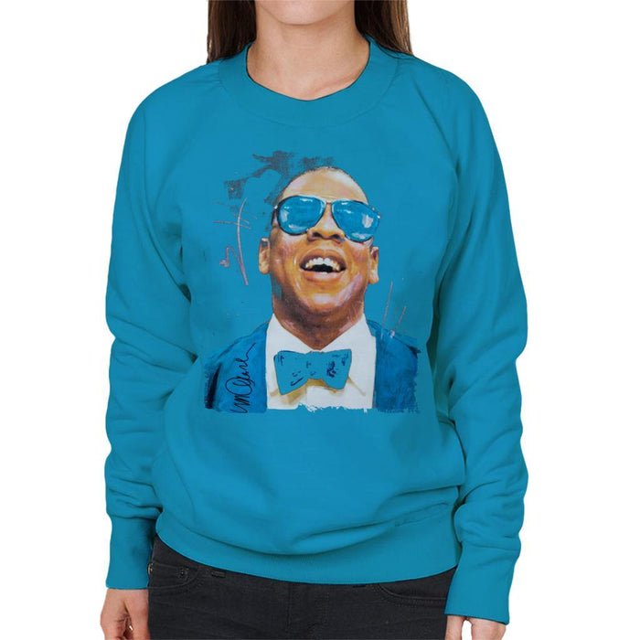 Sidney Maurer Original Portrait Of Jay Z Blue Tux Womens Sweatshirt - Womens Sweatshirt