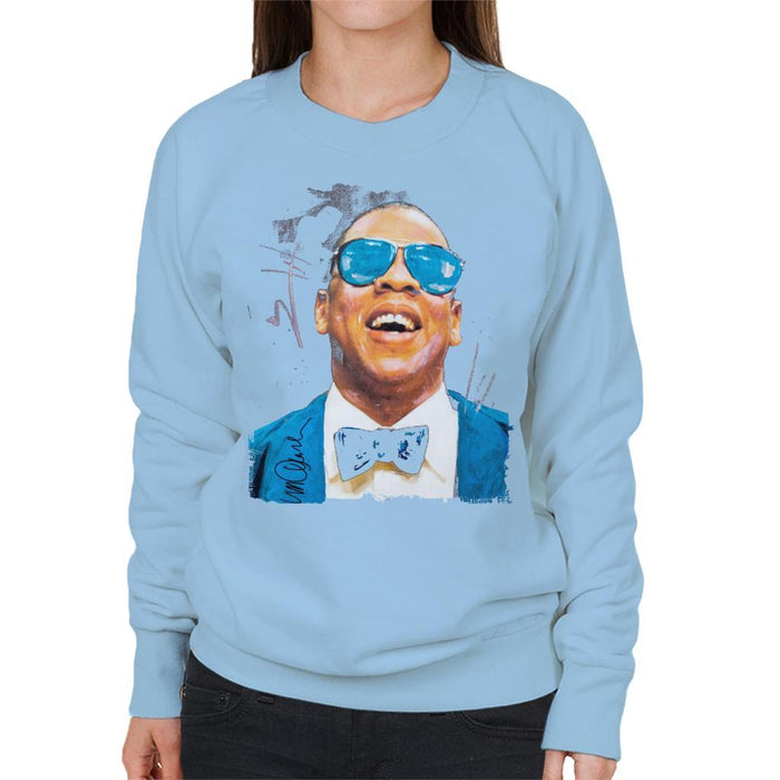 Sidney Maurer Original Portrait Of Jay Z Blue Tux Womens Sweatshirt - Womens Sweatshirt