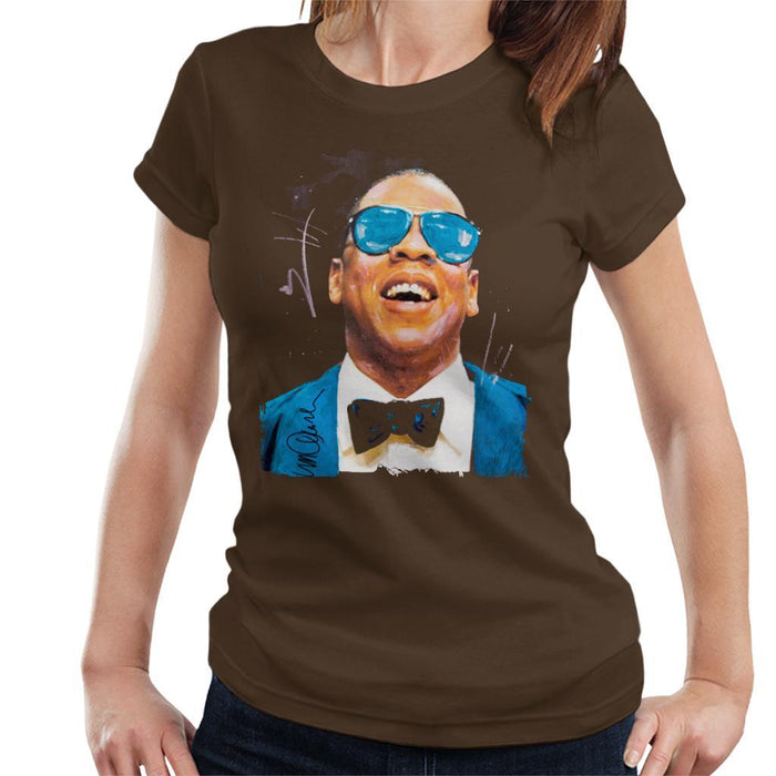 Sidney Maurer Original Portrait Of Jay Z Blue Tux Womens T-Shirt - Womens T-Shirt