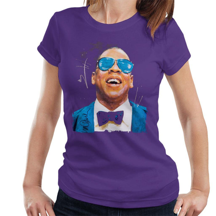 Sidney Maurer Original Portrait Of Jay Z Blue Tux Womens T-Shirt - Womens T-Shirt