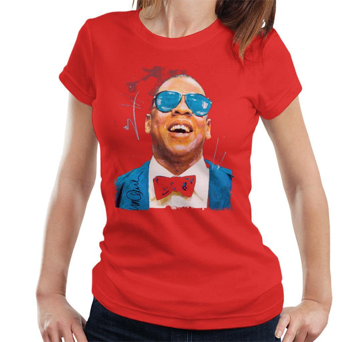 Sidney Maurer Original Portrait Of Jay Z Blue Tux Womens T-Shirt - Womens T-Shirt