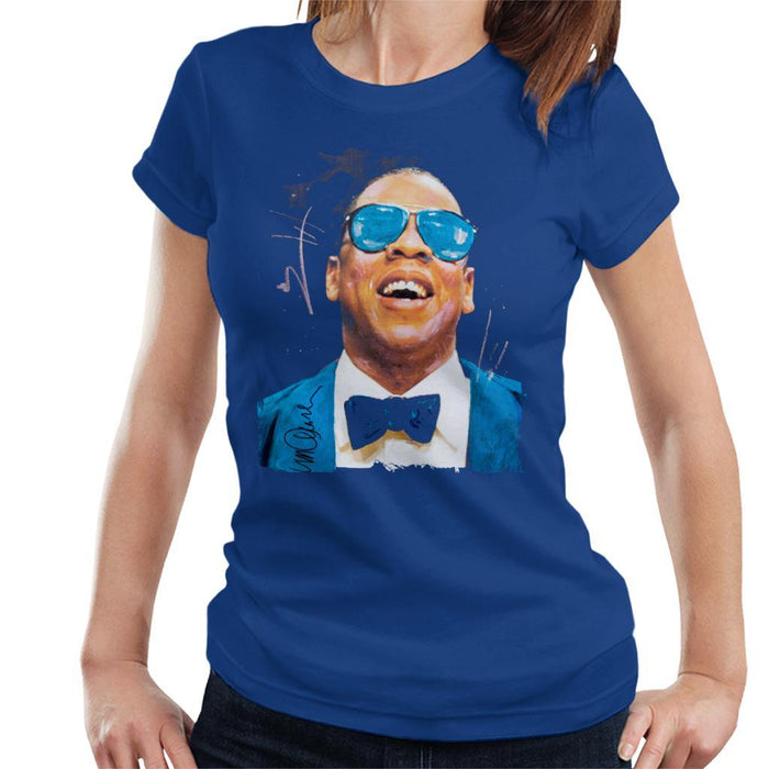 Sidney Maurer Original Portrait Of Jay Z Blue Tux Womens T-Shirt - Womens T-Shirt