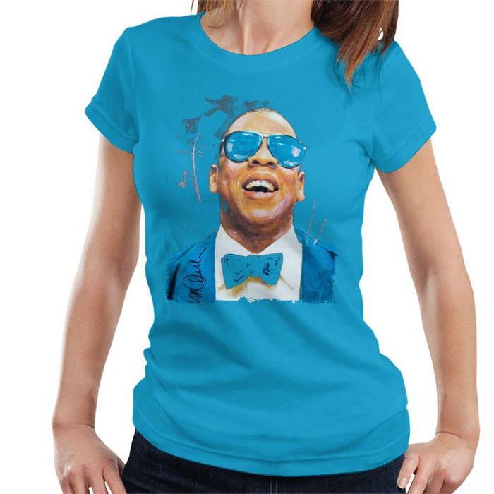 Sidney Maurer Original Portrait Of Jay Z Blue Tux Womens T-Shirt - Womens T-Shirt