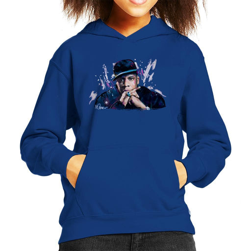 Sidney Maurer Original Portrait Of Jay Z The Black Album Kids Hooded Sweatshirt - Kids Boys Hooded Sweatshirt