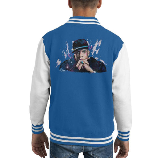 Sidney Maurer Original Portrait Of Jay Z The Black Album Kids Varsity Jacket - Kids Boys Varsity Jacket