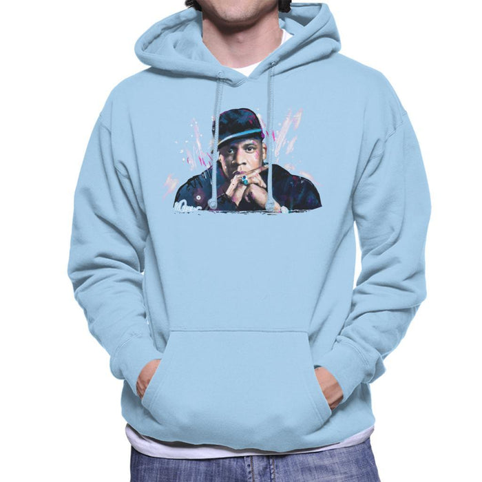 Sidney Maurer Original Portrait Of Jay Z The Black Album Mens Hooded Sweatshirt - Mens Hooded Sweatshirt