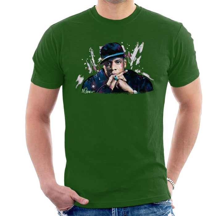 Sidney Maurer Original Portrait Of Jay Z The Black Album Mens T-Shirt - Mens T-Shirt