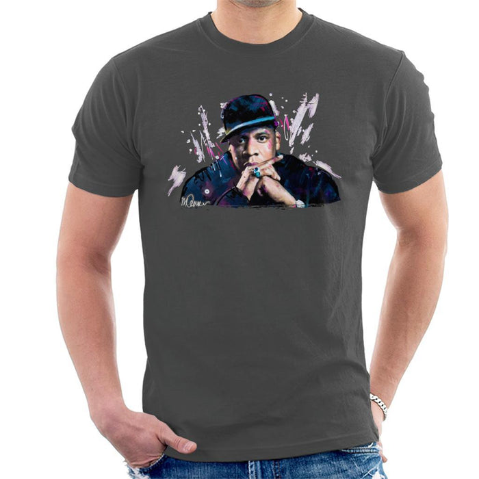 Sidney Maurer Original Portrait Of Jay Z The Black Album Mens T-Shirt - Mens T-Shirt