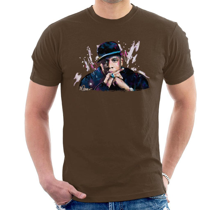 Sidney Maurer Original Portrait Of Jay Z The Black Album Mens T-Shirt - Mens T-Shirt