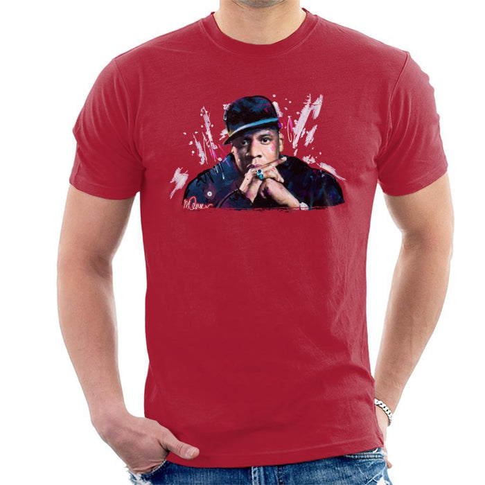 Sidney Maurer Original Portrait Of Jay Z The Black Album Mens T-Shirt - Mens T-Shirt