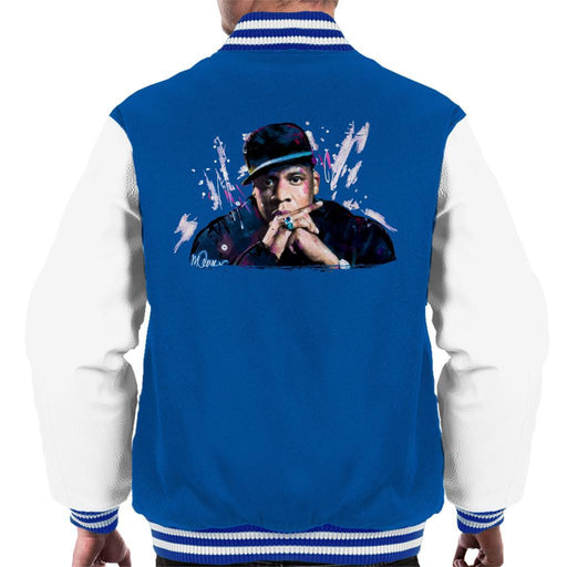 Sidney Maurer Original Portrait Of Jay Z The Black Album Mens Varsity Jacket - Mens Varsity Jacket