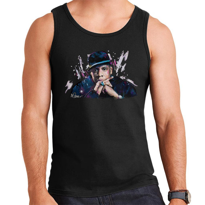 Sidney Maurer Original Portrait Of Jay Z The Black Album Mens Vest - Mens Vest