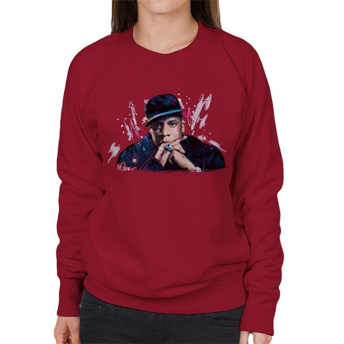 Sidney Maurer Original Portrait Of Jay Z The Black Album Womens Sweatshirt - Womens Sweatshirt