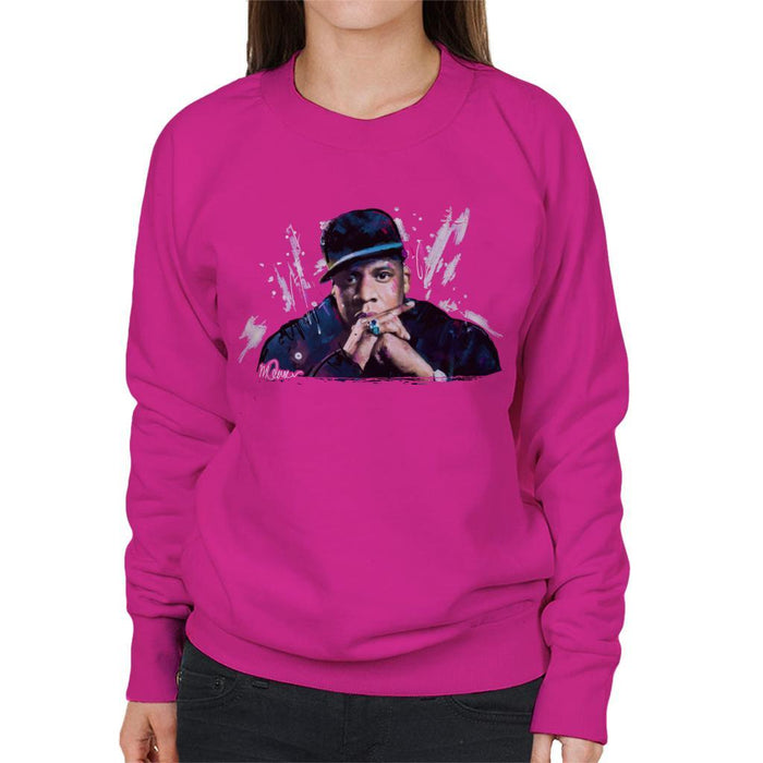 Sidney Maurer Original Portrait Of Jay Z The Black Album Womens Sweatshirt - Womens Sweatshirt