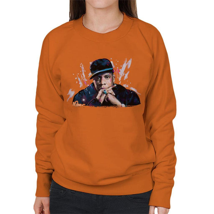 Sidney Maurer Original Portrait Of Jay Z The Black Album Womens Sweatshirt - Womens Sweatshirt