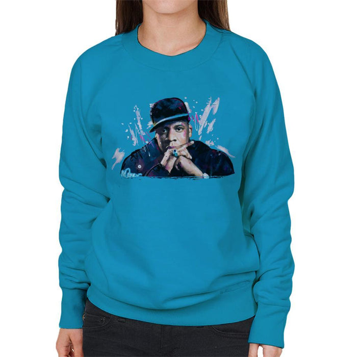 Sidney Maurer Original Portrait Of Jay Z The Black Album Womens Sweatshirt - Womens Sweatshirt