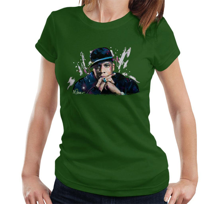 Sidney Maurer Original Portrait Of Jay Z The Black Album Womens T-Shirt - Womens T-Shirt