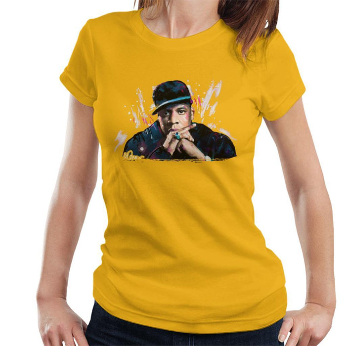 Sidney Maurer Original Portrait Of Jay Z The Black Album Womens T-Shirt - Womens T-Shirt