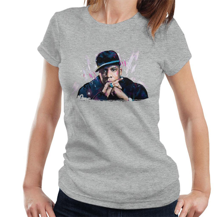 Sidney Maurer Original Portrait Of Jay Z The Black Album Womens T-Shirt - Womens T-Shirt