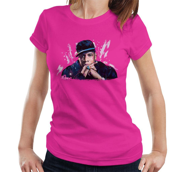 Sidney Maurer Original Portrait Of Jay Z The Black Album Womens T-Shirt - Womens T-Shirt