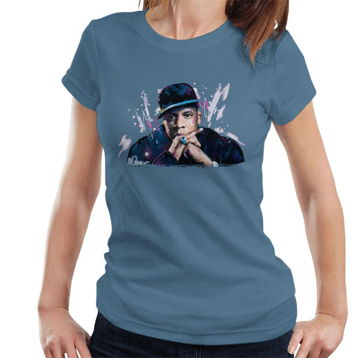 Sidney Maurer Original Portrait Of Jay Z The Black Album Womens T-Shirt - Womens T-Shirt