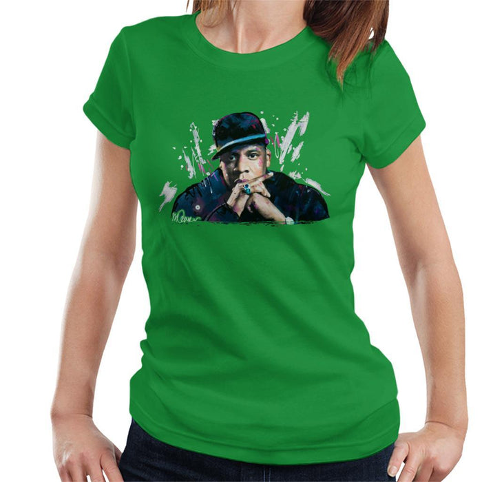Sidney Maurer Original Portrait Of Jay Z The Black Album Womens T-Shirt - Womens T-Shirt
