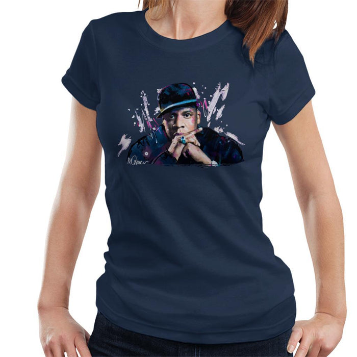 Sidney Maurer Original Portrait Of Jay Z The Black Album Womens T-Shirt - Womens T-Shirt