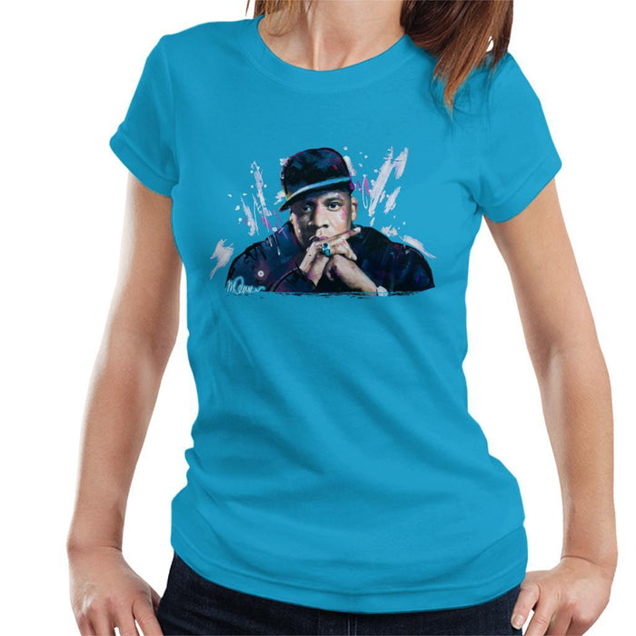 Sidney Maurer Original Portrait Of Jay Z The Black Album Womens T-Shirt - Womens T-Shirt