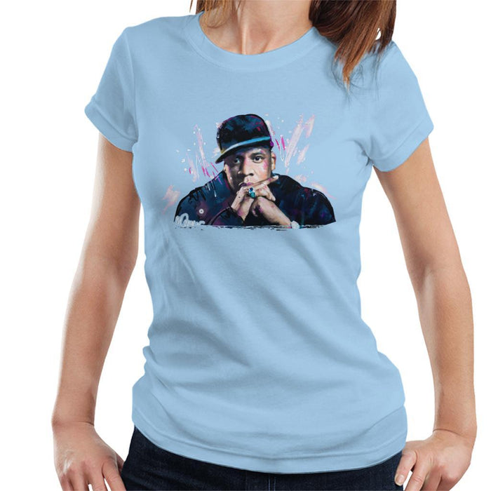 Sidney Maurer Original Portrait Of Jay Z The Black Album Womens T-Shirt - Womens T-Shirt