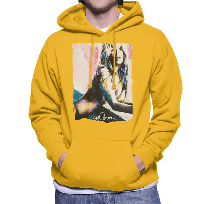 Sidney Maurer Original Portrait Of Kate Moss Nude Mens Hooded Sweatshirt - Small / Gold - Mens Hooded Sweatshirt