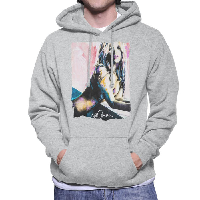 Sidney Maurer Original Portrait Of Kate Moss Nude Mens Hooded Sweatshirt - Mens Hooded Sweatshirt