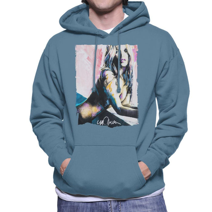 Sidney Maurer Original Portrait Of Kate Moss Nude Mens Hooded Sweatshirt - Mens Hooded Sweatshirt