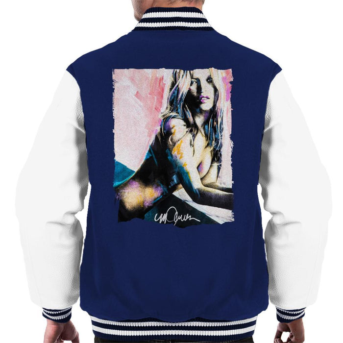 Sidney Maurer Original Portrait Of Kate Moss Nude Mens Varsity Jacket - Mens Varsity Jacket