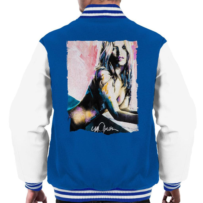 Sidney Maurer Original Portrait Of Kate Moss Nude Mens Varsity Jacket - Small / Royal/White - Mens Varsity Jacket