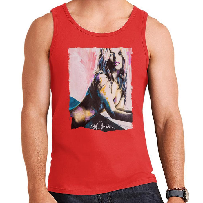 Sidney Maurer Original Portrait Of Kate Moss Nude Mens Vest - Small / Red - Mens Vest
