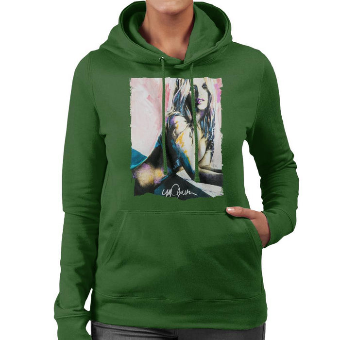 Sidney Maurer Original Portrait Of Kate Moss Nude Womens Hooded Sweatshirt - Womens Hooded Sweatshirt