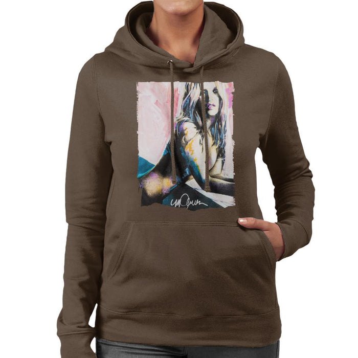 Sidney Maurer Original Portrait Of Kate Moss Nude Womens Hooded Sweatshirt - Womens Hooded Sweatshirt