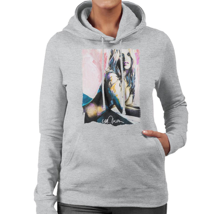 Sidney Maurer Original Portrait Of Kate Moss Nude Womens Hooded Sweatshirt - Womens Hooded Sweatshirt