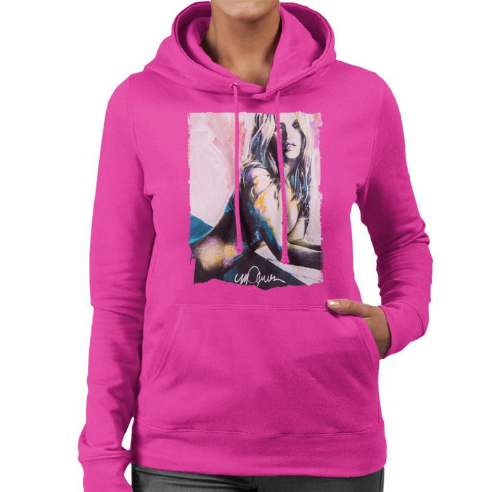 Sidney Maurer Original Portrait Of Kate Moss Nude Womens Hooded Sweatshirt - Womens Hooded Sweatshirt