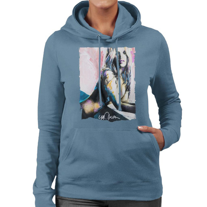 Sidney Maurer Original Portrait Of Kate Moss Nude Womens Hooded Sweatshirt - Womens Hooded Sweatshirt