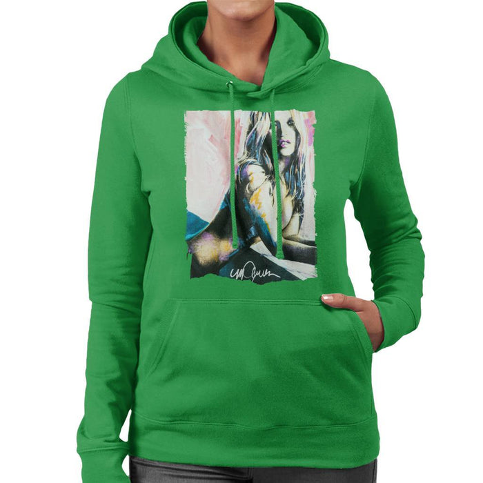 Sidney Maurer Original Portrait Of Kate Moss Nude Womens Hooded Sweatshirt - Womens Hooded Sweatshirt