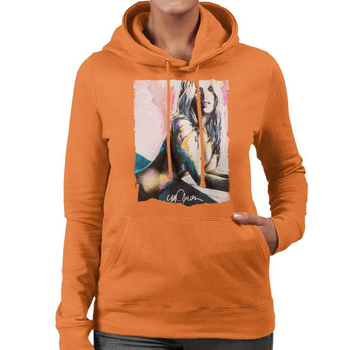 Sidney Maurer Original Portrait Of Kate Moss Nude Womens Hooded Sweatshirt - Womens Hooded Sweatshirt