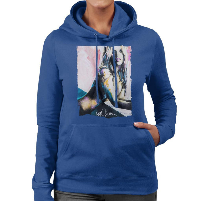 Sidney Maurer Original Portrait Of Kate Moss Nude Womens Hooded Sweatshirt - Womens Hooded Sweatshirt