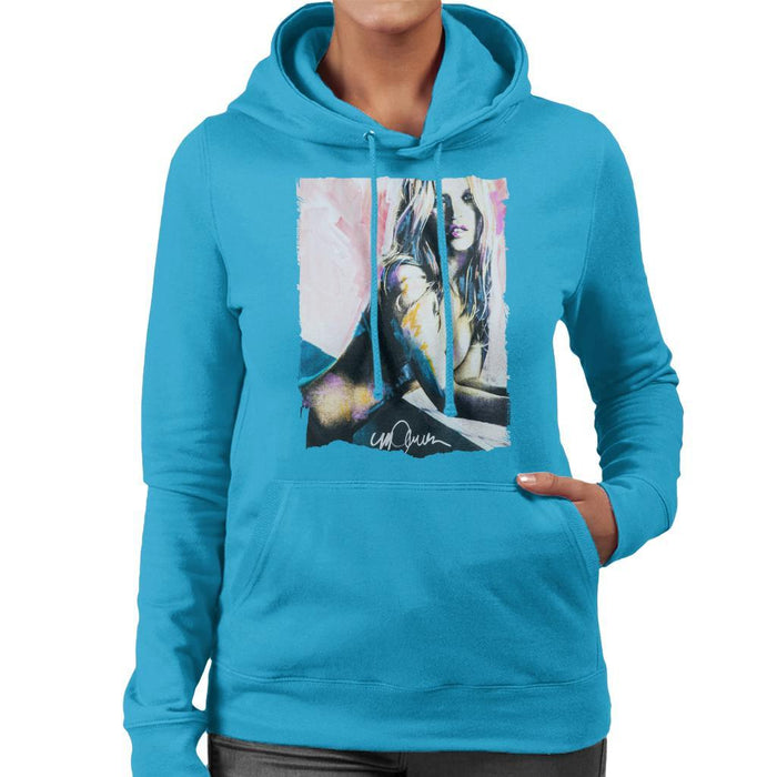 Sidney Maurer Original Portrait Of Kate Moss Nude Womens Hooded Sweatshirt - Womens Hooded Sweatshirt